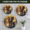 Wall Clock 14 Inch Silent Non-Ticking, Elephant Round Decorative Clock