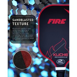 KUCHE FIRE | T-700 Friction Surface | 16MM Thickness | Polymer Honeycomb Core – USAPA Approved Pickleball Paddle