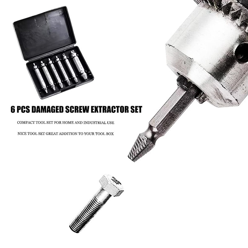 Damaged Screw Extractor Set, HSS4341 Bolt Extractor Stud Screw Remover