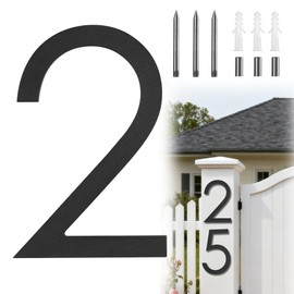 10 Inch Large house Numbers for Outside Modern,Metal House Numbers Black Address Numbers For House Matte Black Floating Mount And Flush Mount Aluminum Home Address Numbers 2