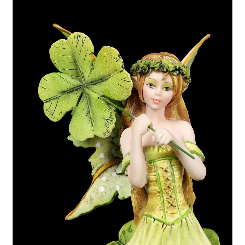 Figuren Shop GmbH Elf Figurine Tanja with Four Leaf Clover