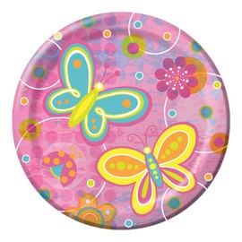 Butterflies & Flowers 7-inch Paper Plates 8 Per Pack