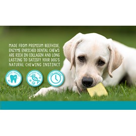 Real Hide | Enzyme Enriched Dental Care Dog Chews | Dog Dental Chews | Medium/Large | Aprox. 30 Chews