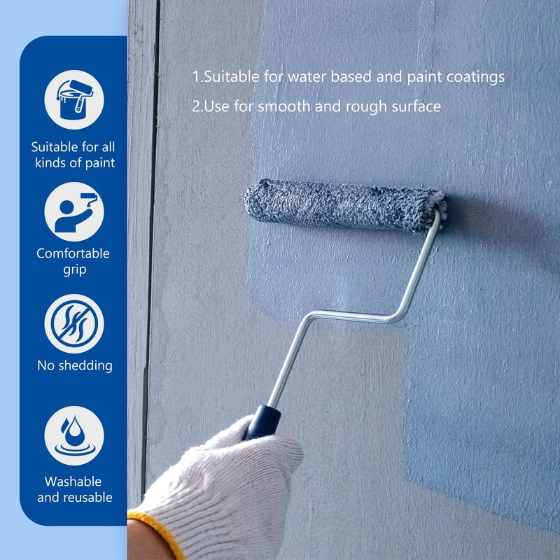 HUIROOWL 10Pcs 6 Inch Paint Rollers, Microfiber Paint Roller Covers
