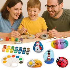 Rokraft 100 PCS Large 1.60-2.10" Flat River Rocks for Painting, Smooth Painting Rocks for Arts & Crafts, Natural Stones for Painting, Kindness Rocks, Decoration, DIY, Crafting Gift