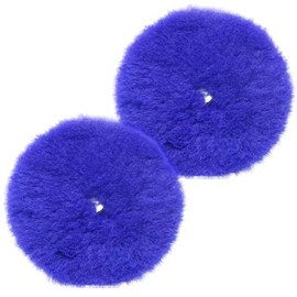 AnViele North Wolf Polishing Wool Buff 4.9 inches (125 mm) Outer Diameter 5.9 inches (150 mm) (Blue 2 Pieces)
