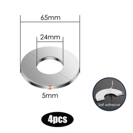 BRIOTA 4 pieces heating pipe rosette, stainless steel pipe cover, radiator pipe cover, outer diameter 65 mm, hole diameter/rim 24 mm