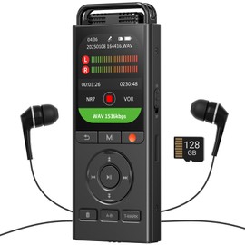 144GB Digital Voice Recorder with Playback: Voice Activated Recorder for Lectures Meetings Interviews - MECHEN 3072Kbps Dictaphone Recording Device Tape Recorder Portable Mini, Audio Recorder with MP3