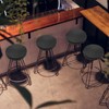 Newwiee 6 Pcs Black Leather Stool Covers Round,Waterproof PU Stretch