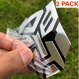 (2 PACK) ALUMINUM Transformers Autobots Optimus Prime Car Sticker Decal Emblem 