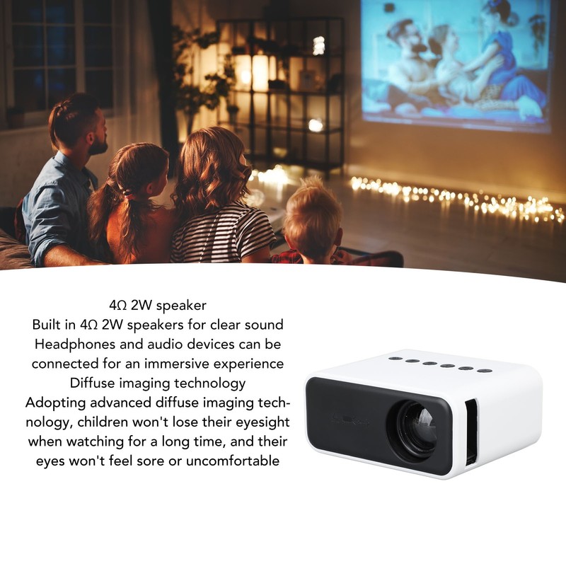 Mini Projector Multifunction HD 1080P WiFi Wireless Wired Screen Projection