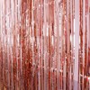 2pcs 3.2ft x 6.5ft Foil Curtain Decorations,Rose Gold Tinsel Foil
