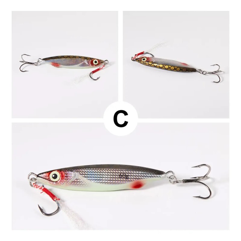 5pcs 60g Señuelos Luminosos Para Pescar Lance Largo Mar Rio