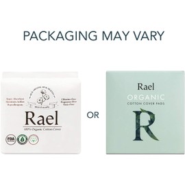 Rael Organic Cotton Sanitary Pads - Certified Organic Cotton Large Pads 1 Pack and Overnight Pads 1 Pack