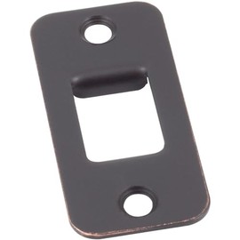 Stone Harbor Hardware Round Pocket Door Lock, Strike Plate, 1-1/4" x 2-3/4", Vintage Bronze