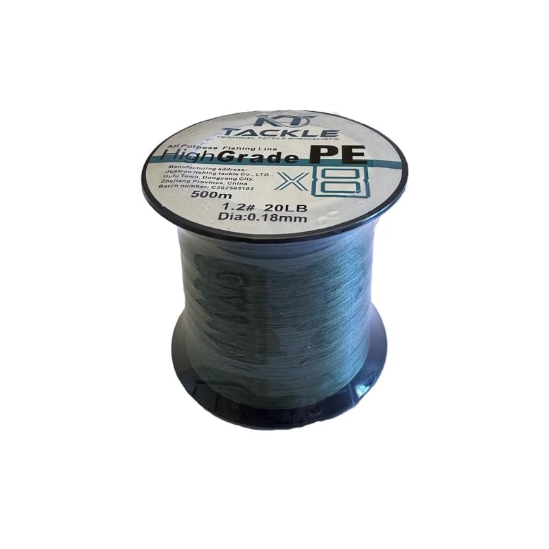 KT Tackle Fishing Line 20lbs, 8 strand braid, 500m, 0.18mm