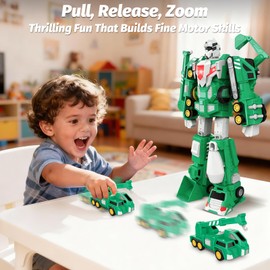 Laradola Toys for 3 4 5 6 Year Old Boys - Transform Robot Kids Toys Cars | STEM Building Toddler Toys for Ages 3+ | 5 in 1 Construction Christmas Birthday Gifts for Boys Girls