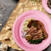 PYAILI Party Paper Plates, 50-Pack Disposable Light Pink Plates, 18