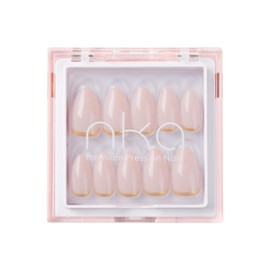 Nka Press on Nails Kit, 30 Premium Quality False Fake Soft Acrylic Almond Press on Nail, Goldrush