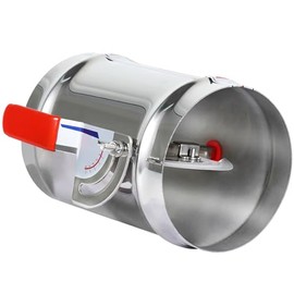 Amortiguador de corriente trasera de conducto HVAC de 6 pulgadas, amortiguador de volumen manual de acero inoxidable completo con manga, control de flujo de aire ajustable para campanas extractoras