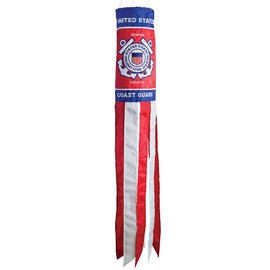In the Breeze U.S. Coast Guard Windsock, 40-Inch,Red,Blue,White,6" W x 40" H