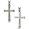 Shields of Strength Women's Stainless Steel Crystal Cross Pendant Curb