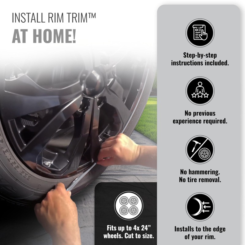 All-Fit Rim Trim Wheel Protection Strips for Curb Rash Prevention