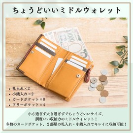 Captain Stag Middle Wallet, Folding Wallet, Large Capacity, Tricolor, Outdoor, Men's, Women's, Unisex, green, One size