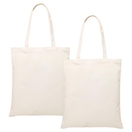 HENGBIRD High-Quality Fabric Bag, Cotton Bag, Pack of 2 Jute Bags, Unprinted, 35 x 40 cm Fabric Bag, Long Handle, Reusable Jute Bag, Environmentally Friendly Fabric Bag, Shopping Bag, Carry Bag, beige