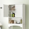 Space-Saving Bathroom Shelf Organizer Freestanding with Doors for Restroom