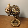 GENUINQ Steampunk Lizard Chameleon Statue Hand Painted Sculpture Resin Cyborg