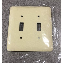 Mulberry Ivory Wrinkle 2-Gang PaintableMetal Switch Cover Toggle Wallplate 79072