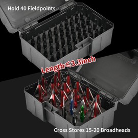SPG Broadhead & Field Point Case - Archery Broadhead Storage Box Large Capacity Arrow Tip Case Holder Compact Arrow Head Organizer with Foam Padding for Outdoor Hunting Accessory
