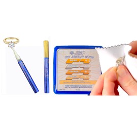 JSP Diamond/Jewelry Cleaning Pen, 32 Jewelry Cleaning Tissues, blue/gold