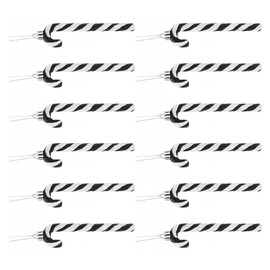 GisWell Pack of 12 Christmas Candy Cane Decorative Candy Canes Tree Decorations for Christmas, Christmas Tree Decoration Candy Canes for Festive Decoration, Party and Home Decoration (Black and White)