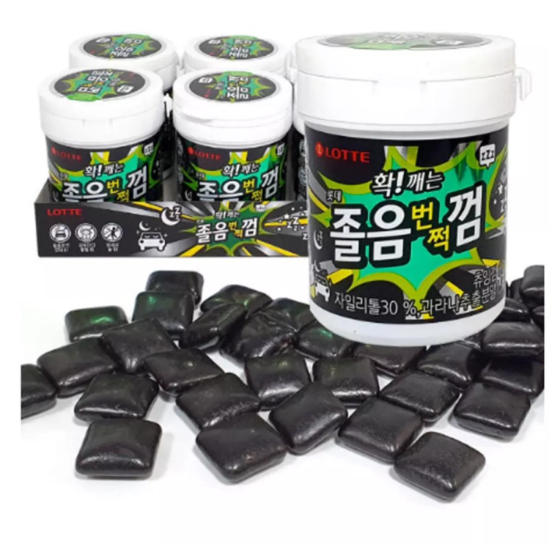 Lotte Wake Up Strong Mint Menthol Gum with Xylitol prevent
