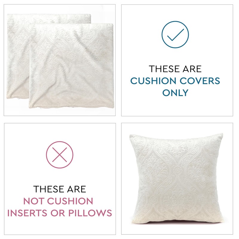 Encasa Luxury Embossed Velvet Cushion Covers - Plush Throw Pillow