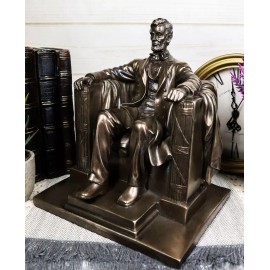 Bronzed Seated Abraham Lincoln Figurine 8"H Lincoln Memorial Colossal Sculpture