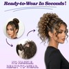 Updo Messy Ponytail Hair Piece with Elastic Rubber Band