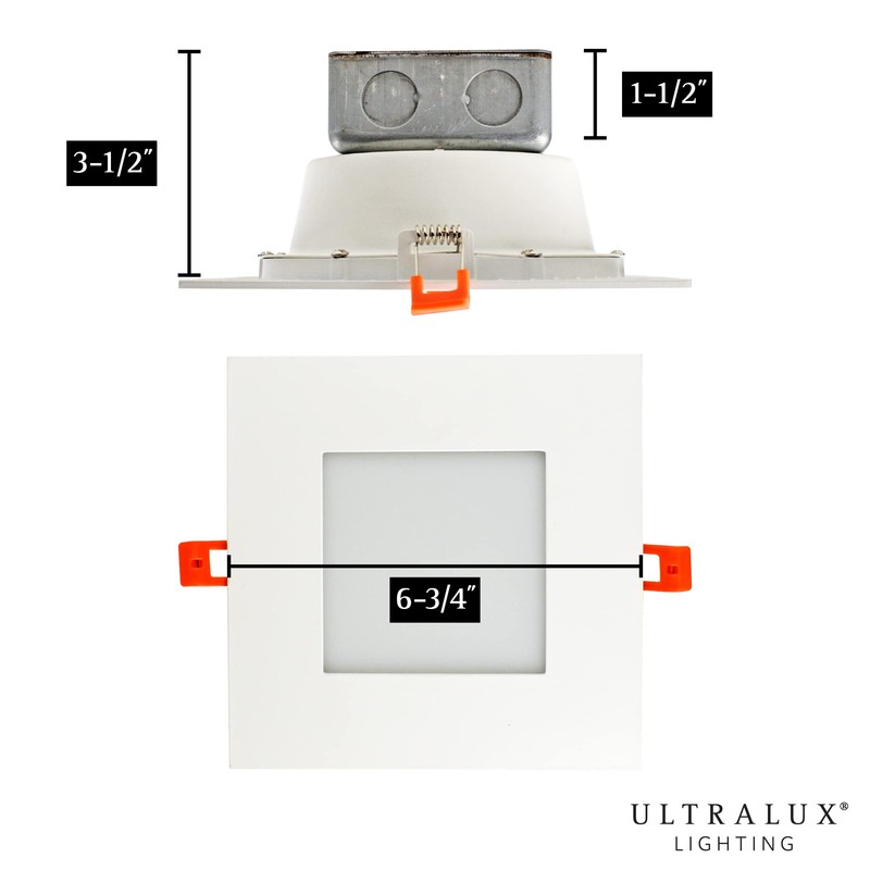UltraLux 7 in LED Recessed Direct Wire Downlight with J-Box,