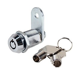 MEI-Cam Lock-KA Vending Machine Lock 1 1/8" with Tubular Keyway and Chrome Finish, Keyed Alike, 1452