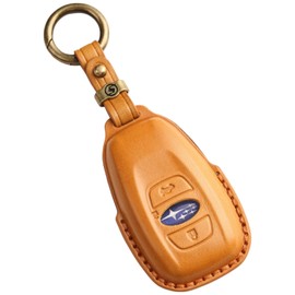 smasol Smart Key Case, Genuine Leather, Key Cover, Crosstrek/Forester/Revorg/Impreza Compatible (Subaru Subaru Compatible), Men's, Women's, Specially Designed For Vehicle Applications, Accessory (3D Luxury / Camel)