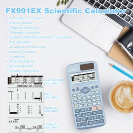 Scientific Calculator, Engineering Calculator, Math Calculator with 552 Functions, 10+2 Digit Display, For Universities, Engineering, Middle School, Offices, Teaching, Blue