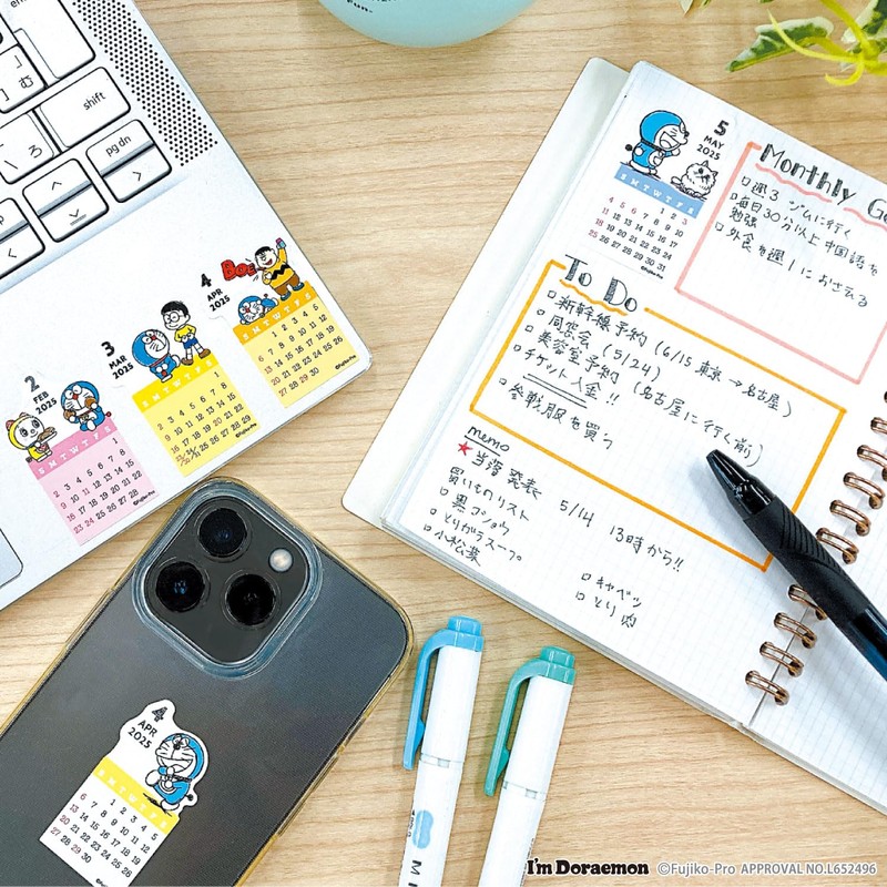 Active Corporation 2025 Sticker Calendar Doraemon Sticker (Simple)