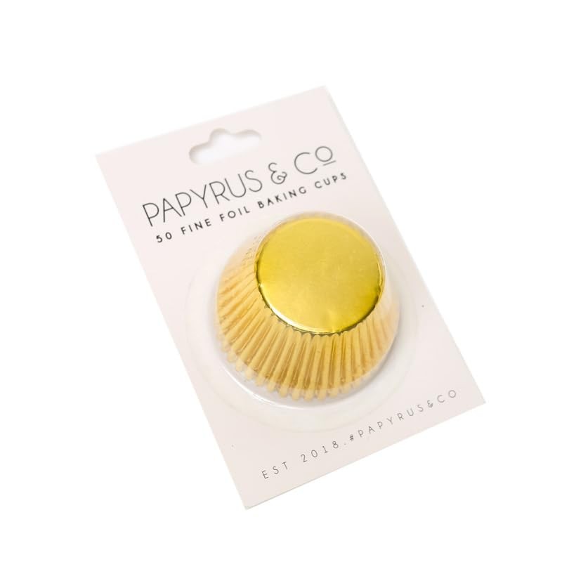 Papyrus Medium Foil Baking Cup 50-Pieces, 44 mm Size, Gold