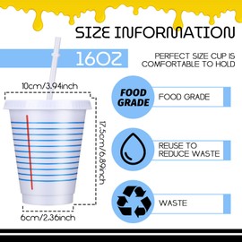 Rtteri 12 Pcs Back to School Reusable Plastic Coffee Cups in Bulk 16 oz Reusable Teacher Appreciation Cups Tumbler with Lids and Straws First Day of School Party Favors Gift for Classroom Supplies