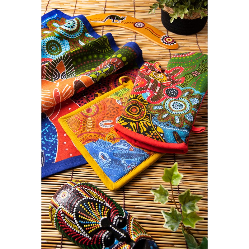 Excelsa Aboriginal Tea Towel 100% Cotton 70 x 50 cm