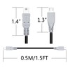 Micro USB to Mini USB Charging Data Cable, 0.5M/1.5FT USB