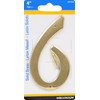 Hillman 847048 4-Inch Nail-On Traditional Solid Brass House Number 6