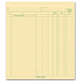 5Forms 112031N Vendor Ledger 11 x 9 3/4" Qty 15